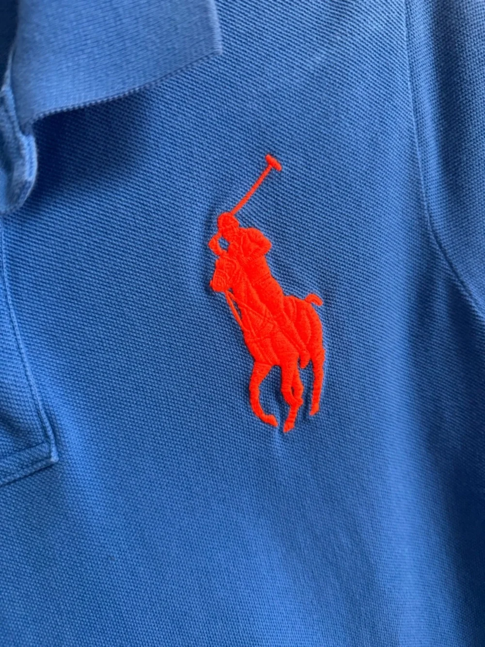 Polo Ralph Lauren Skinny-Fit Big Pony Polo Shirt - blue/orange - Large - Picture 2 of 5